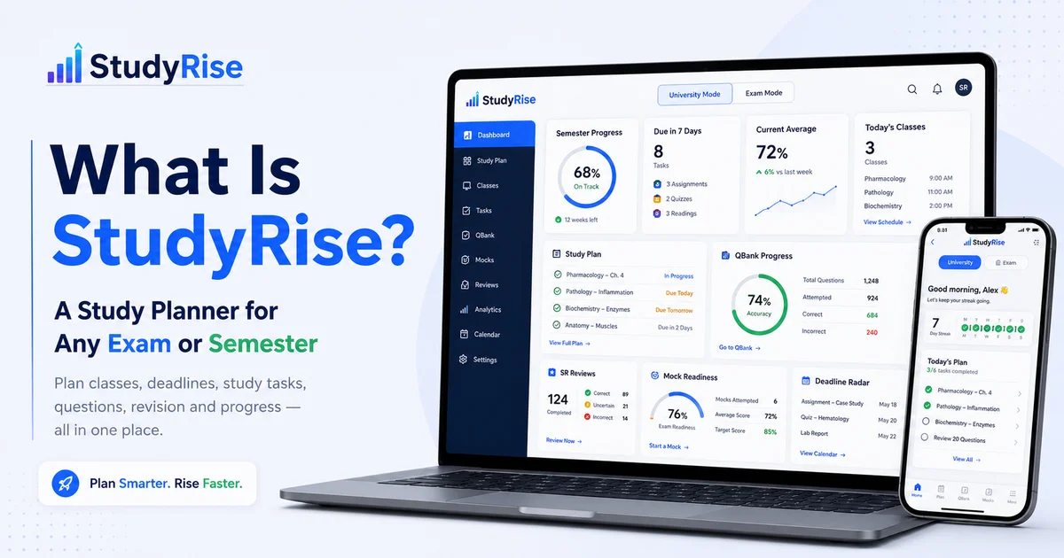What Is StudyRise? A Study Planner for Any Exam or Semester